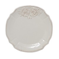 Керамическая тарелка "Кремовые розы"