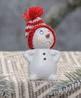 Декоративная фигурка "Снеговик в шапочке"