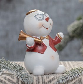 Декоративная фигурка &quot;Снеговик музыкант&quot;  Новогодняя декоративная фигурка снеговика из полистоуна. Высота - 16см. 