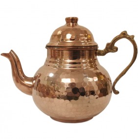 Медный чайник &quot;Турчанка&quot;  Медный чайник с латунной ручкой, объём - 1,8 литра, производство - Турция