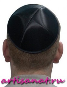 Кипа черная атласная Еврейская шапочка ермолка (кипа)...
