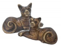 Бронзовая статуэтка "Коты лентяи"  