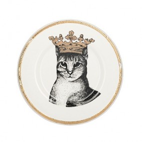 Тарелка &quot;Кошка в короне&quot; Керамическая тарелка с рисунком кошки 