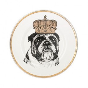 Тарелка &quot;Бульдог&quot; Керамическая тарелка с изображением собачки