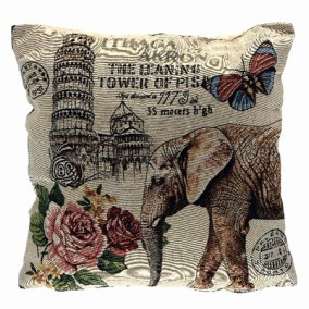 Диванная подушка &quot;Слон и бабочка&quot;              Диванная декоративная подушка