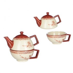 Набор чайник и чашка &quot;Дивная птичка&quot; Керамический набор чайник и чашка с изображением птички