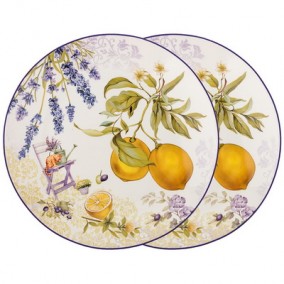 Набор фарфоровых тарелок &quot;Прованс Лимоны&quot; фарфоровый набор тарелок