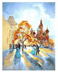 Гобелен без рамки &quot;Осень в Москве&quot;  Декоративное изделие, гобеленовое панно.