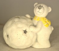 Подсвечник "Медведь со снежным шаром"    