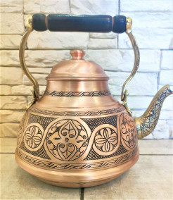 Медный чайник &quot;Vintage&quot;  Медный чайник с лужением и изящным восточным узором, производитель - Турция