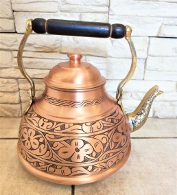 Медный чайник &quot;Vintage&quot; 2,6 л. Медный чайник с лужением и изящным восточным узором, производитель - Турция